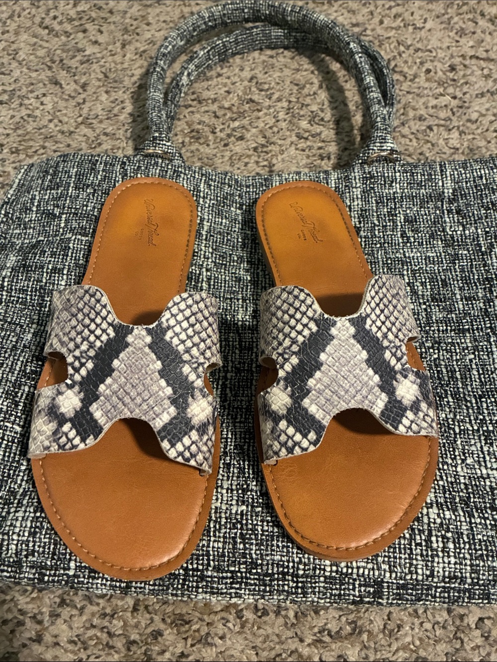 Snake-Print Sandals